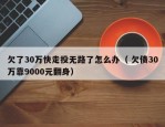 欠了30万快走投无路了怎么办（ 欠债30万靠9000元翻身）