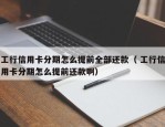 工行信用卡分期怎么提前全部还款（ 工行信用卡分期怎么提前还款啊）